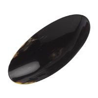 Coupelle HORN ovale en corne naturelle noire - L