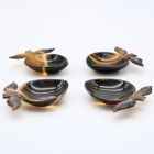 Lot de 4 coupelles FRUIT en sabot naturel 8.5x6.5cm