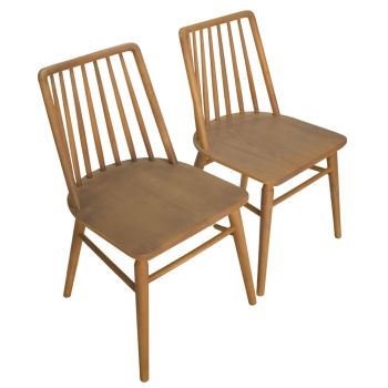Chaise en Mindi Gris Lin COUNTRY - LOT DE 2