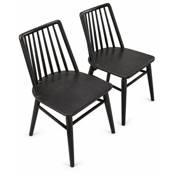 Chaise en Mindi Carbone COUNTRY - LOT DE 2