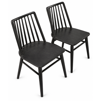 Chaise en Mindi Carbone COUNTRY - LOT DE 2