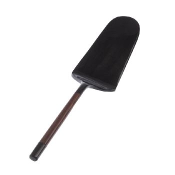 Lot de 2 pelles à tarte en corne naturelle noire et bois de rose - 27.5cm