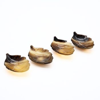Lot de 4 coupelles feuille SMALL en sabot naturel 8x5cm