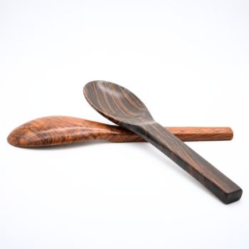 Lot de 2 cuillères de service en bois de rose - 22cm