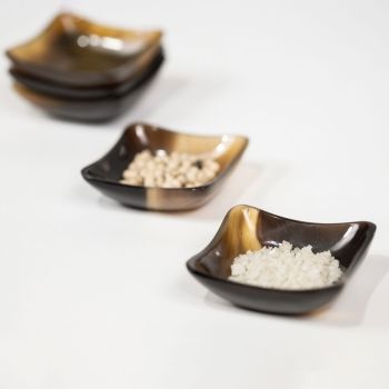Coupelles CARRE en sabot naturel 5.5cm - Set de 4