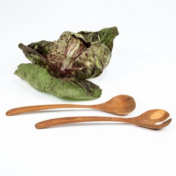 Couverts à salade en teck naturel
