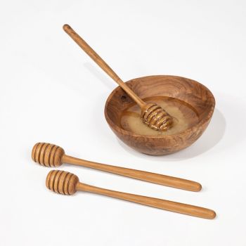 Cuillère à miel en teck naturel 18cm - Set de 3