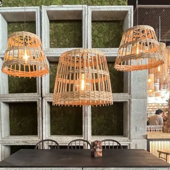 Suspension en bambou tressé - BAMBOU Small en ambiance