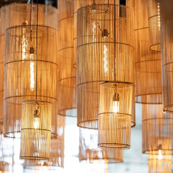 Suspension en rotin tressé - TUBE Large