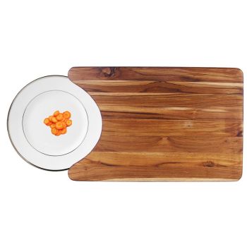 Planche à découper en teck naturel DEMI LUNE carrée - 45x30cm