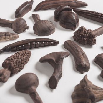 Set de 18 porte-couteaux sculptés en bois de rose - 5 à 10 cm