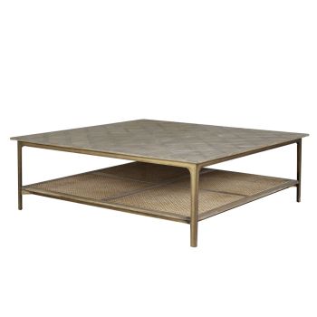 Table Basse en hêtre vieilli VERSAILLES 120x120x41.5cm