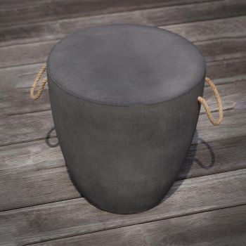 TABOURET BABEL résine finition BETON gris foncé