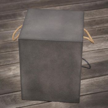 TABOURET CUBIX résine finition BETON gris foncé