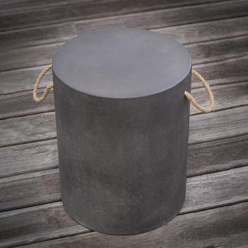 TABOURET EDGE résine finition BETON gris foncé