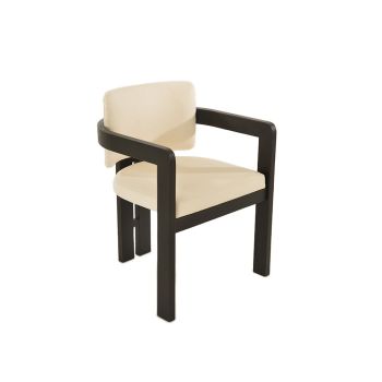 Chaise LILI noir carbone et assise bouclettes