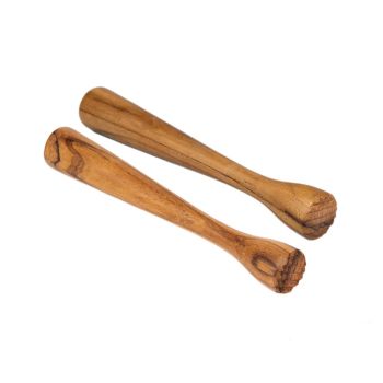 Pilon écrase menthe en teck naturel - Set de 2