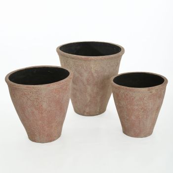Pots en terre cuite ANTIK - Set de 3 - diam 51, 60 et 71cm