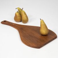 Planche à découper en teck naturel avec manche - HARICOT