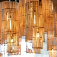 Suspension en rotin tressé - TUBE Large