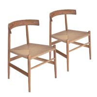 Chaises en teck brut YAO - LOT DE 2