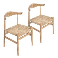 Chaises en teck brut NAGOYA - LOT DE 2