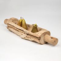 Plat en teck naturel brut PIROGUE - 19X9cm