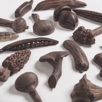 Set de 18 porte-couteaux sculptés en bois de rose - 5 à 10 cm