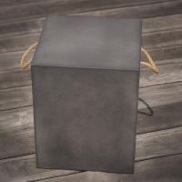 TABOURET CUBIX résine finition BETON gris foncé